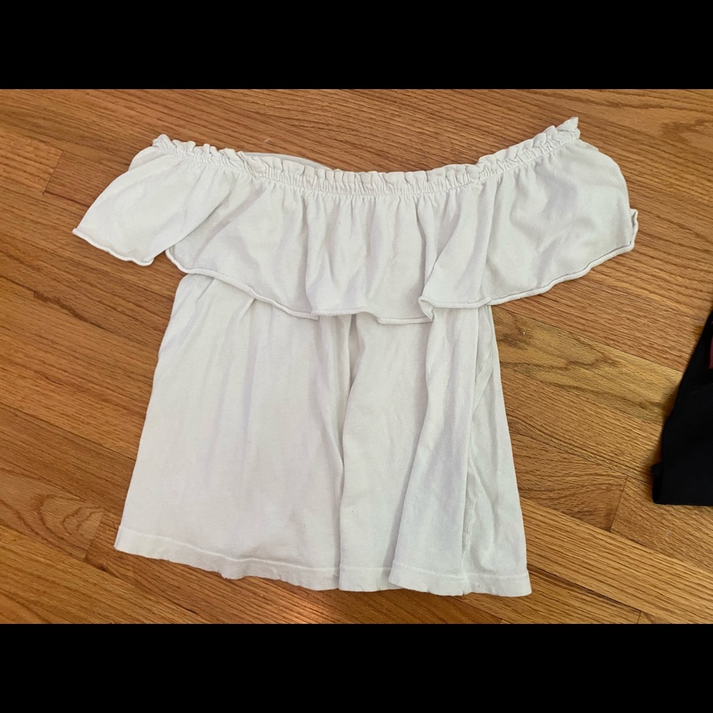 simple white off the shoulder top